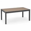 Table de jardin rectangulaire en aluminium et composite bois-plastique marron et anthracite, 150 × 90 × 74 cm