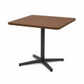 Table de jardin carrée en bois et acier noir, 80 x 80 x 74 cm, marron/noir